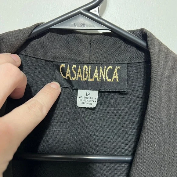Vintage Casablanca Womens Blazer Size 12 Black Single Button Cuffed Classic Chic - Picture 3 of 5